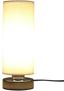 Lampada da Comodino Abat Jour con Paralume in Poliestere E27 Ø10,8x30 cm Bianca