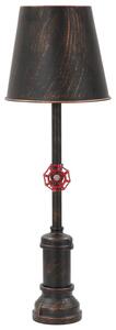 Lampada da Tavola Manhattan Simple Ø21x64 cm in Ferro Nero Rame e Rosso