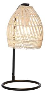 Lampada da Tavolo Ø20x41 cm E27 40W Paralume in Rattan Beige