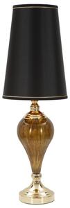 Lampada da Tavolo Fashion Glam Ø27x81 cm in Ferro Plastica e Poliestere Nero e Oro