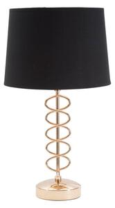 Lampada da Tavolo x Ø28x49 cm in Ferro Carta e Tessuto Oro e Nero