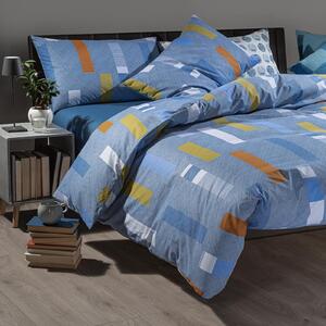 Completo Copripiumino In Cotone Denim Singolo New Generation Moderno Bluette Caleffi