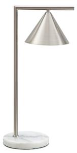 Lampada da Tavolo Gloty 18x27x53 cm in Ferro e Marmo Argento