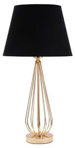 Lampada da Tavolo Ovy Ø32,5x62 cm in Ferro PVC e Tessuto Oro e Nero