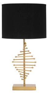 Lampada da Tavolo Glam Sticky Ø34x65 cm in Ferro Plastica e Poliestere Nero e Oro