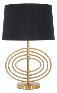 Lampada da Tavolo Glam Fluy Ø40x60,5 cm in Ferro Plastica e Poliestere Nero e Oro