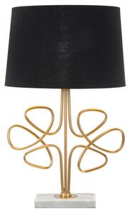 Lampada da Tavolo Glam Roudy Ø39x65 cm in Ferro Plastica e Poliestere Nero e Oro