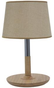 Paralume da Comodino WoodeSteel Ø25x42 cm Legno e Tessuto Naturale