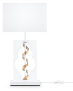 Lampada da tavolo Elegant in Metallo Intreccio Bianco con Oro