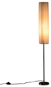 Lampada da Terra in Tessuto e Acciaio Inox 120 cm Bianco