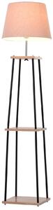 Lampada da Terra in Tessuto con 3 Ripiani 40x40x160 cm Beige