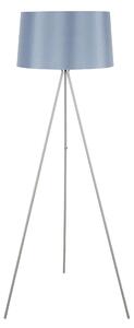 Lampada da Terra Treppiede in Metallo con Paralume in Lino Grigio Ø48x156 cm