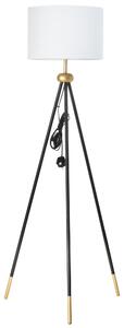 Lampada da Terra Tripode in Metallo con Paralume 56x56x137 cm Bianco
