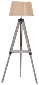 Lampada da Terra Tripode in Legno con Paralume E27 Ø63x150 cm Beige