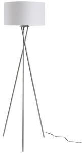 Lampada da Terra Tripode in Metallo con Paralume Ø48x162 cm Bianco