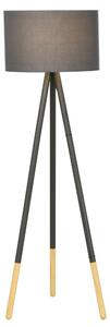Lampada da Terra Tripode in Legno con Paralume E27 Ø52x153 cm Grigia