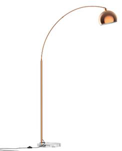 Lampada da Terra ad Arco con Paralume E27 in Acciaio e Marmo Rame