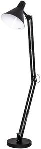 Lampada da Terra con Paralume E27 63x31,5x91-182 cm in Metallo Nera