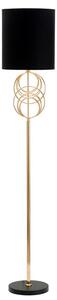 Lampada da Terra Circly Ø35x171 cm in Ferro PVC e Tessuto Oro e Nero