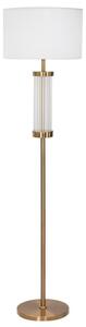 Lampada da Terra Ottoman Ø40x158 cm in Ferro e Vetro e Tessuto Oro e Bianco