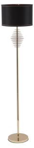 Lampada da Terra Round Glam Ø40x180 cm in Ferro Plastica e Poliestere Nero e Oro