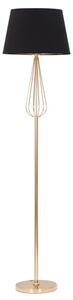 Lampada da Terra Ovy Ø40x167 cm in Ferro PVC e Tessuto Oro e Nero