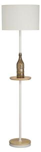 Lampada da Terra Bouteille Ø42x158 cm Vetro e in Ferro Tessuto e Legno Bianco e Marrone