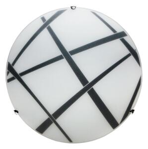 Plafoniera 1xE27 Ganci Cromo Vetro Lastra Bianco-Nero E-Energy Dario