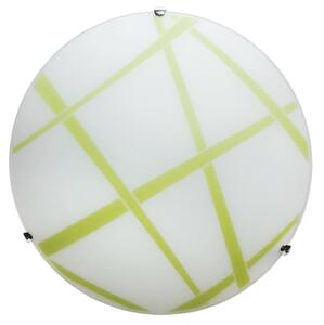 Plafoniera 1xE27 Ganci Cromo Vetro Lastra Bianco-Verde E-Energy Dario