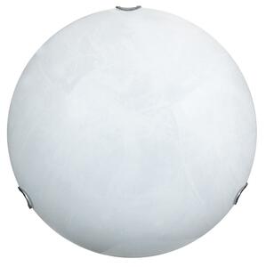 Plafoniera 1xE27 Ganci Cromo Vetro Lastra Serigrafato Alabastro Bianco E-Energy Lea