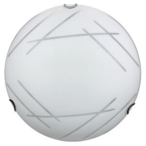 Plafoniera 1xE27 Ganci Cromo Vetro Lastra Bianco Decorato Tagli E-Energy Letizia