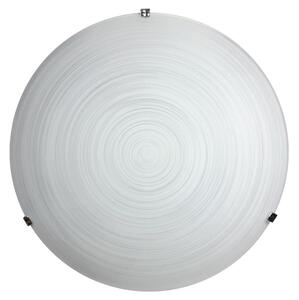 Plafoniera 1xE27 Ganci Cromo Vetro Lastra Bianco Decorato Spirale E-Energy Gisella