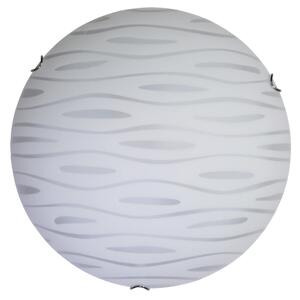 Plafoniera 1xE27 Ganci Cromo Vetro Lastra Bianco Decorato Marea E-Energy Fulvia