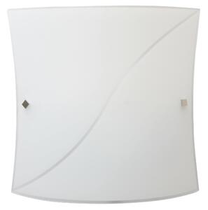 Plafoniera 1xE27 Montatura Bianco Vetro Lastra Bianco E-Energy Serena