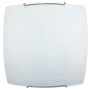 Plafoniera 1xE27 Ganci Cromo Vetro Lastra Serigrafato Tessuto Bianco E-Energy Rachele