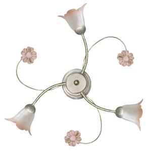 Plafoniera 3xE14 Montatura Bianco Oro Vetro Ss Bianco Sfumato Ros E-Energy Vera