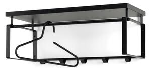Attaccapanni da parete nero in metallo con scaffale 70 cm Rex – Spinder Design