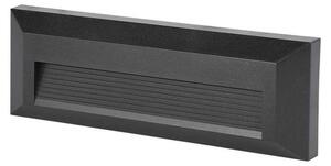 V-TAC VT-1162 Lampada segnapasso led da parete faretto 3W nero rettangolare IP65 bianco caldo 3000K - sku 211329