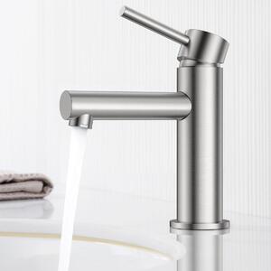 Miscelatore lavabo - Altezza 90 mm - Acciaio inossidabile SUS304 - Risparmio idrico - Acqua calda e fredda