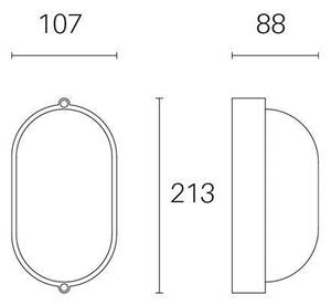 Plafoniera Ovale da Esterno a LED 10W 3000K Sovil Alluminio