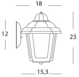 Lampada Applique Lunga Vetro Chiaro Colore Nero e Verde per Esterno Linea Mignon Sovil