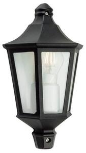 Lampada Applique Mezza Lanterna Esagonale Piccola Colore Nero per Esterno Linea Wall Sovil