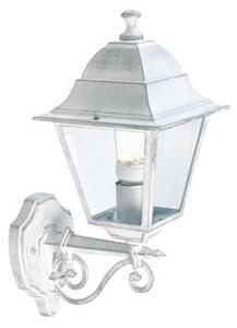 Lampada Applique Media in Alto Colore Bianco e Argento per Esterno Linea Old Sovil