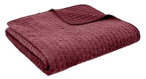Copriletto burgundy in velluto con rivestimento trapuntato 240x260 cm Attica Velvet – Bianca