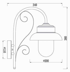 Lampada Applique in Basso Grande Color Rame per Esterno Linea Short Sovil