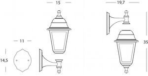 Lampada Applique Lanterna Componibile Piccola Quadrata Up&Down Colore Nero per Esterno Linea Marine Sovil