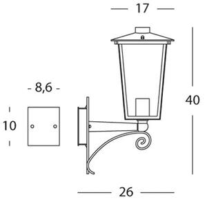 Lampada Applique Lanterna in Alto Colore Bianco e Oro per Esterno Linea White Livos