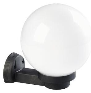 Lampada Applique a Sfera Opale in Alto Colore Nero Diametro 20Cm per Esterno Linea Globo Sovil