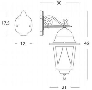 Lampada Applique Grande in Basso con Led Colore Nero per Esterno Linea Mac Sovil