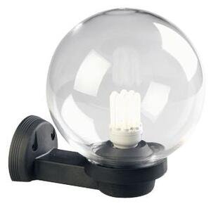Lampada Applique a Sfera Chiara in Alto Colore Nero Diametro 20Cm per Esterno Linea Globo Sovil